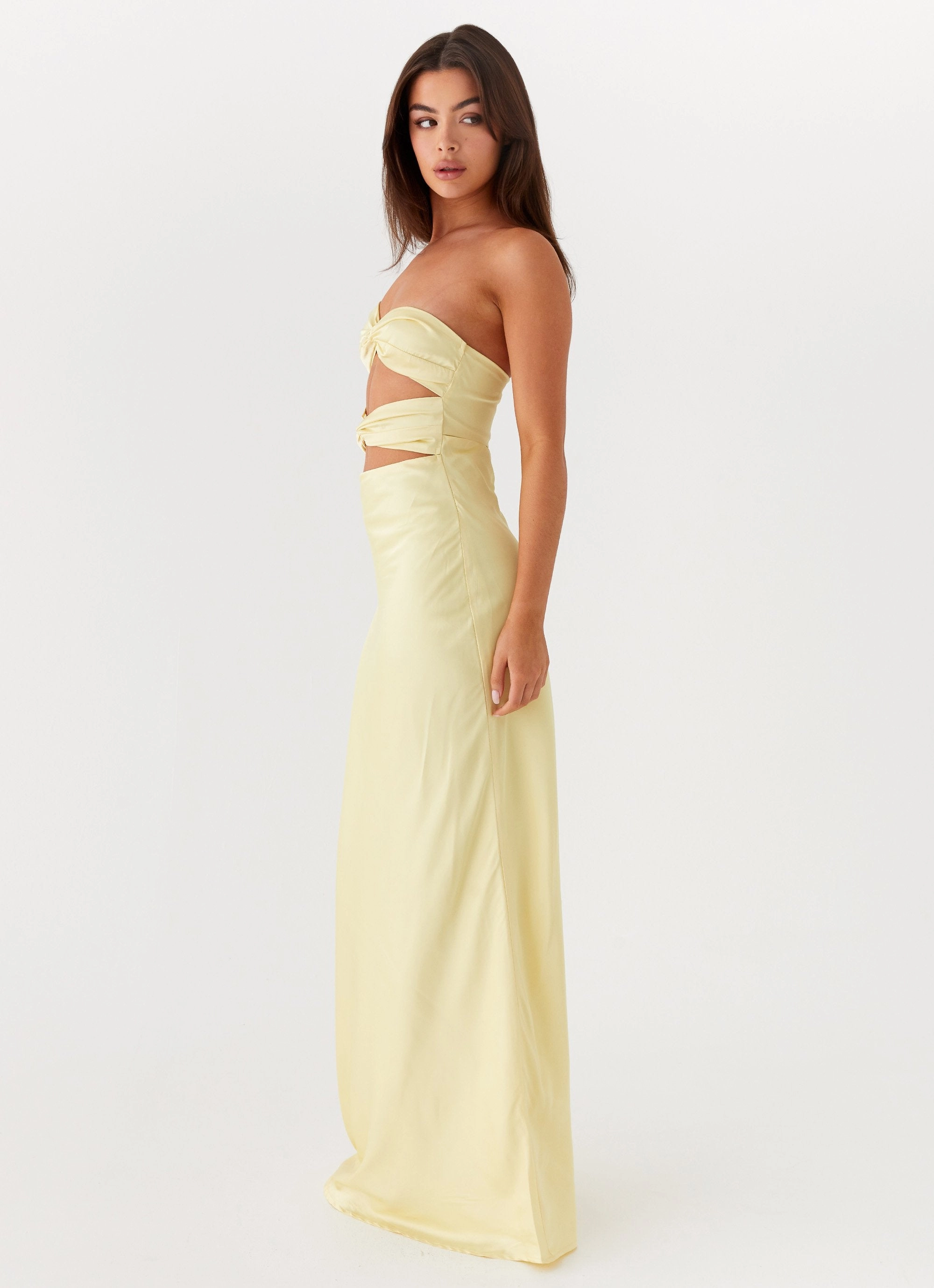 Tianna Strapless Maxi Dress - Yellow Seamless Finish