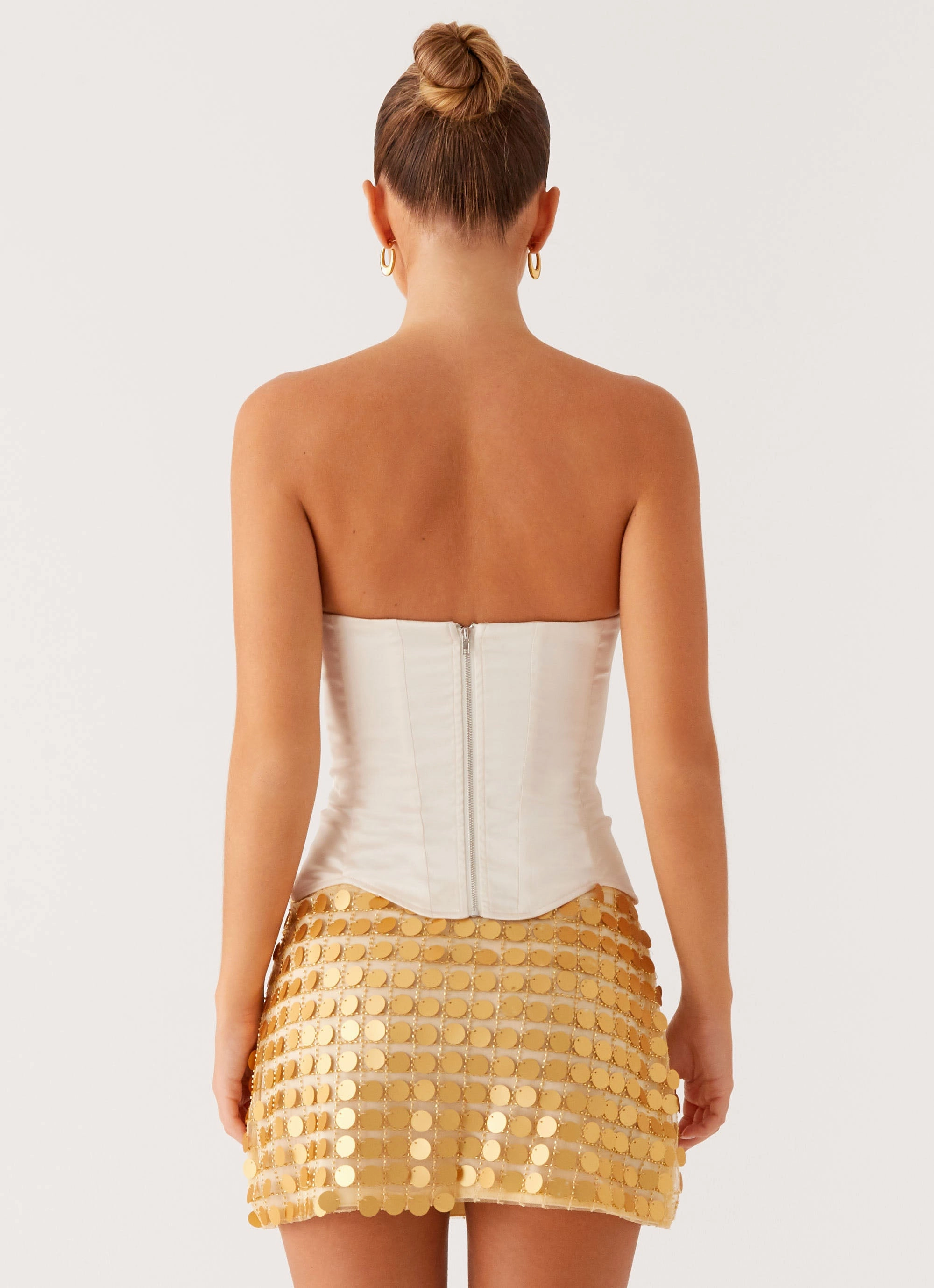 Kasen Sequin Mini Skirt - Gold Stretch Flex