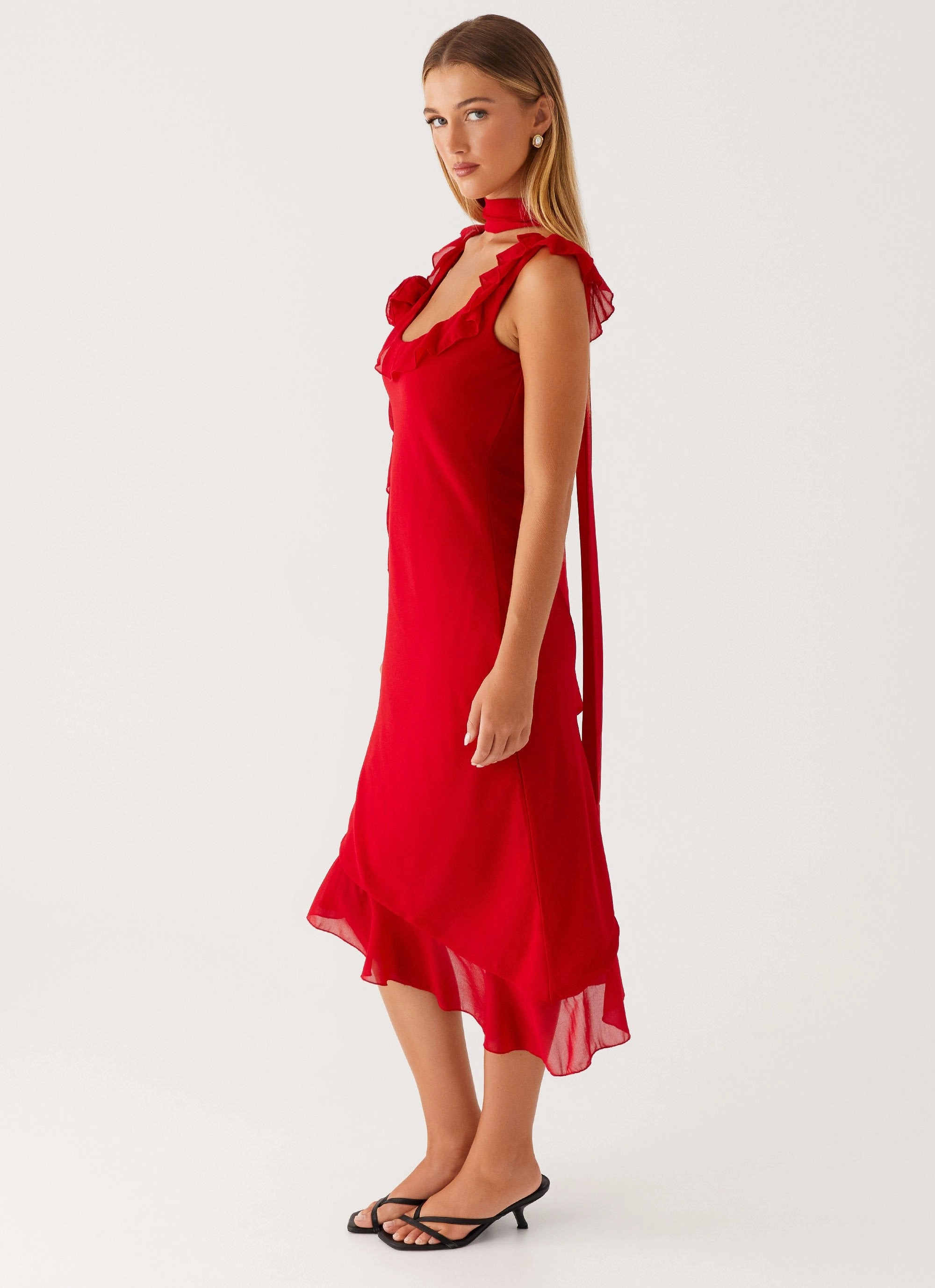 Fariday Midi Dress - Red Timeless Layering