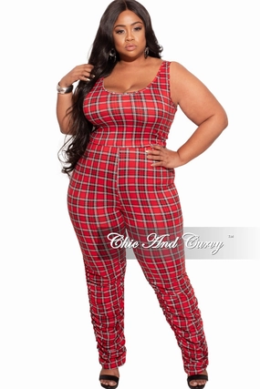 Final Sale Plus Size Crop Top with Ruched Pants Set Long Wear Versatile Waist