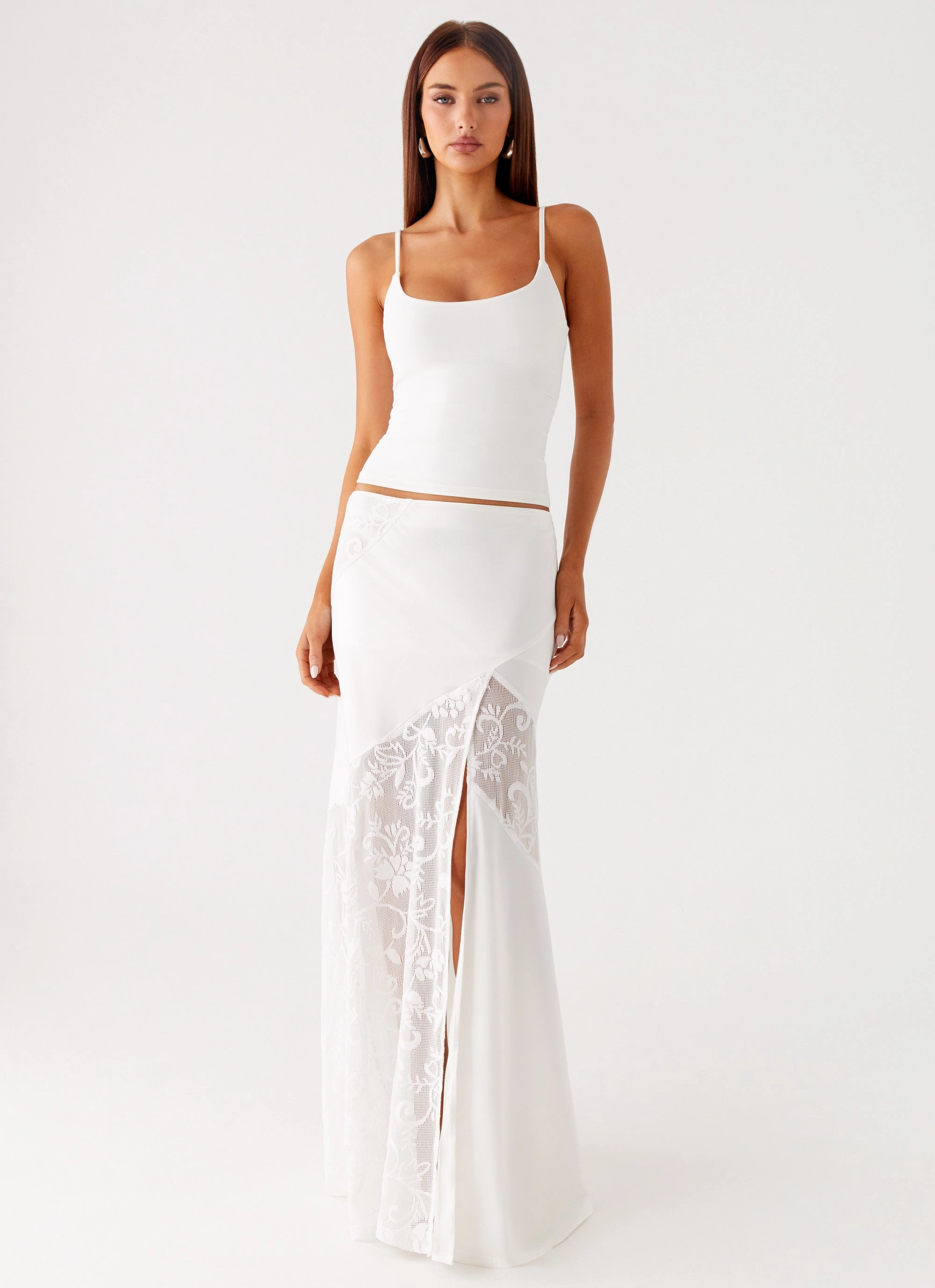 Durable Comfort Dasie Lace Maxi Skirt - White