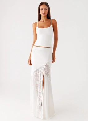 Durable Comfort Dasie Lace Maxi Skirt - White