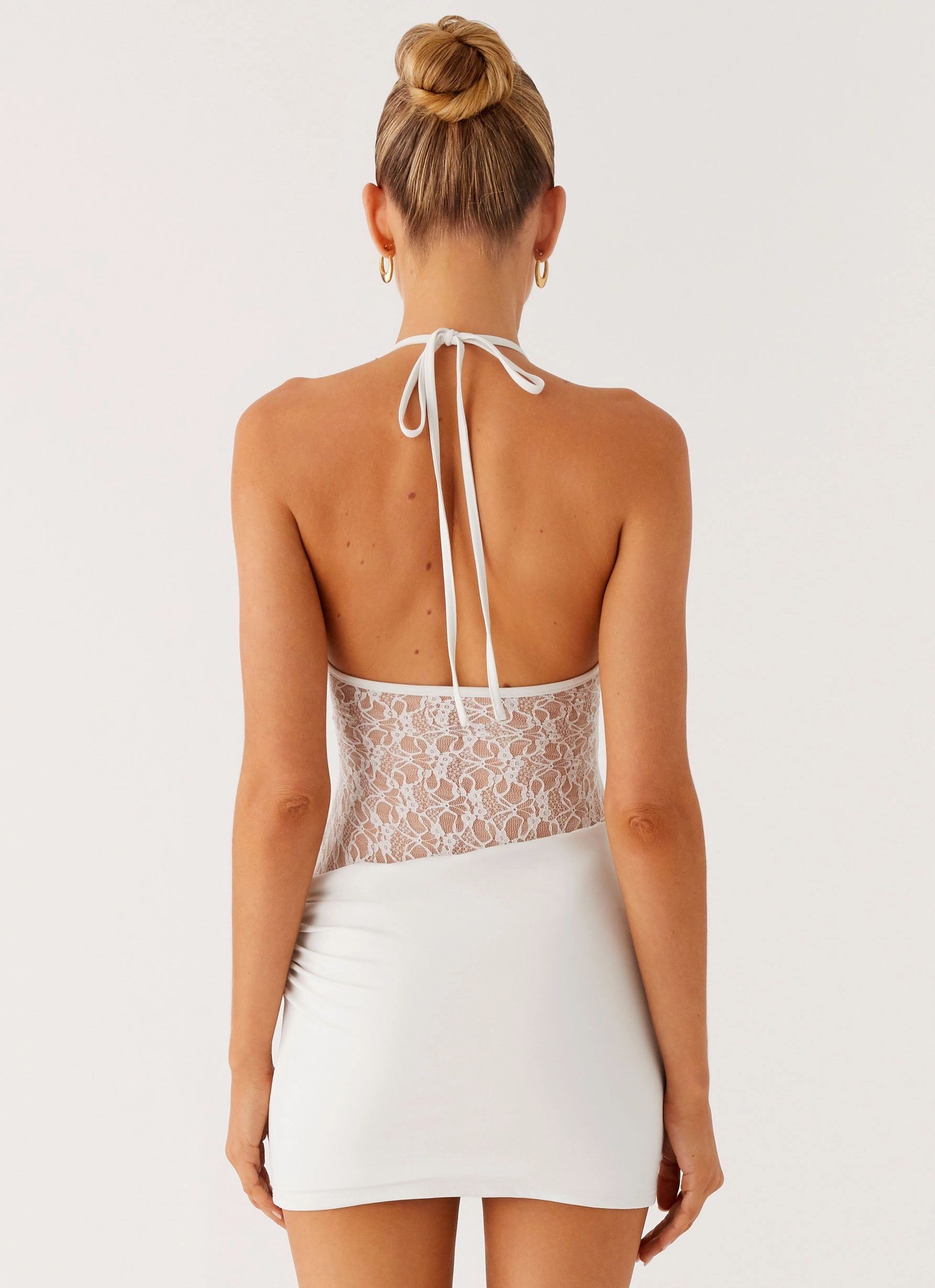 Enchant Lace Mini Dress - Ivory Lightweight Layer