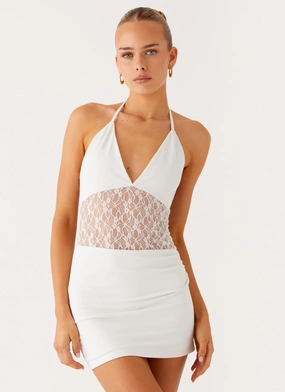 Airy Base Simple Ease Enchant Lace Mini Dress - Ivory