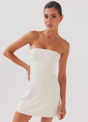 Ayanna Strapless Mini Dress - Ivory Fresh Flow Perfect Comfort Wear