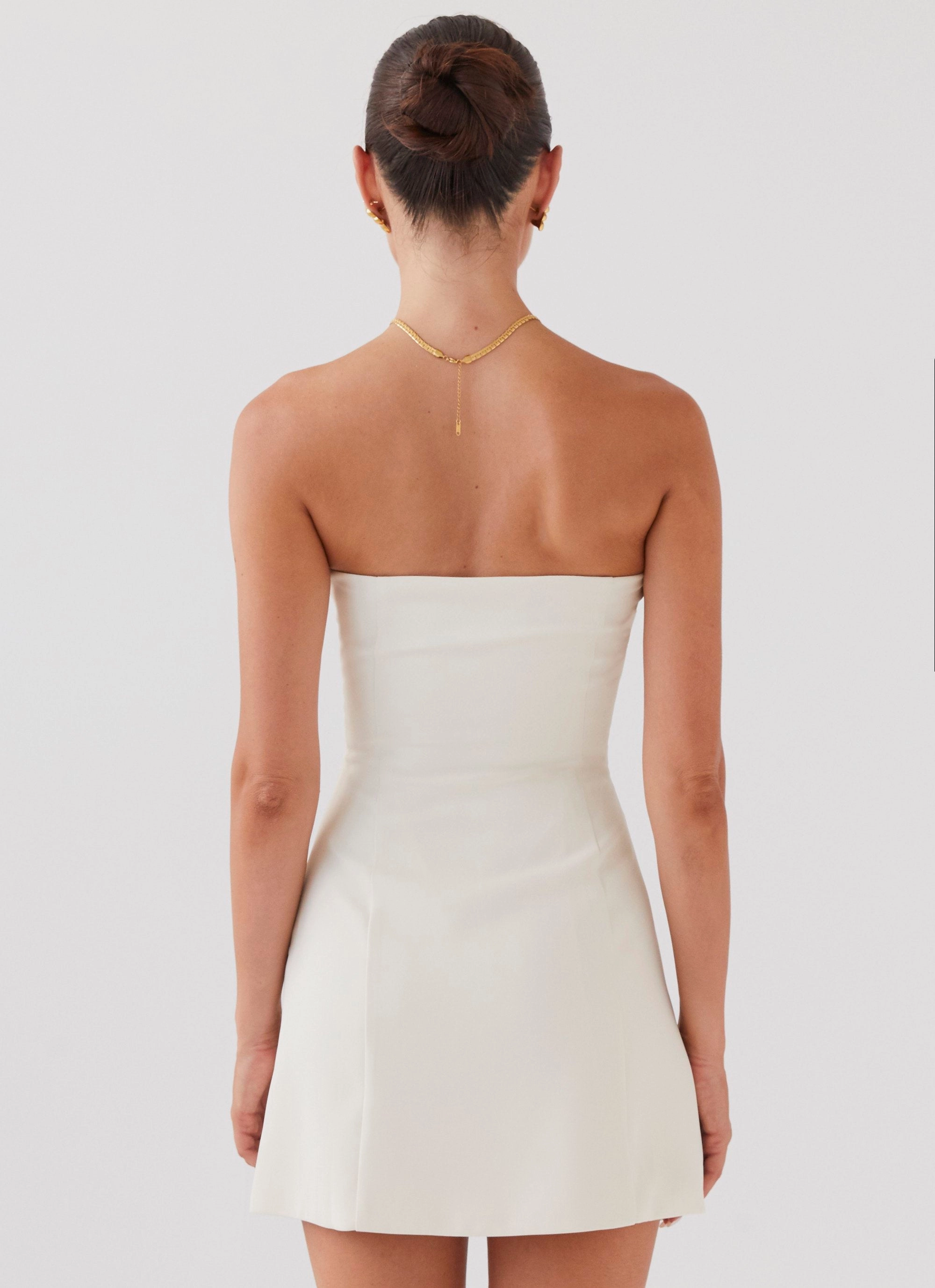 Ayanna Strapless Mini Dress - Ivory Effortless Comfort Polished office dress