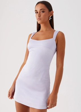 Odette Satin Mini Dress - Lilac Fresh Texture Comfortable Design