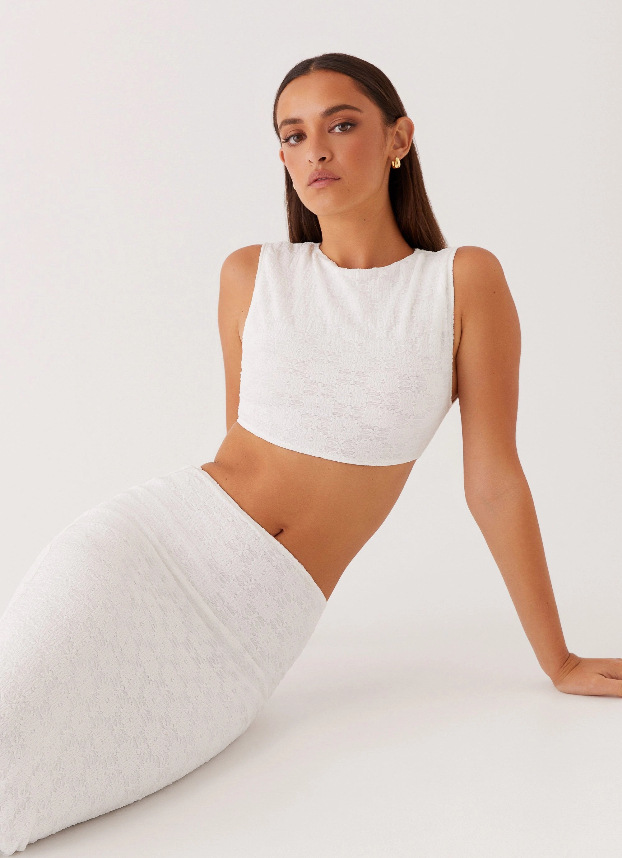 Garment Dyed Finish Issey Crop Top - White