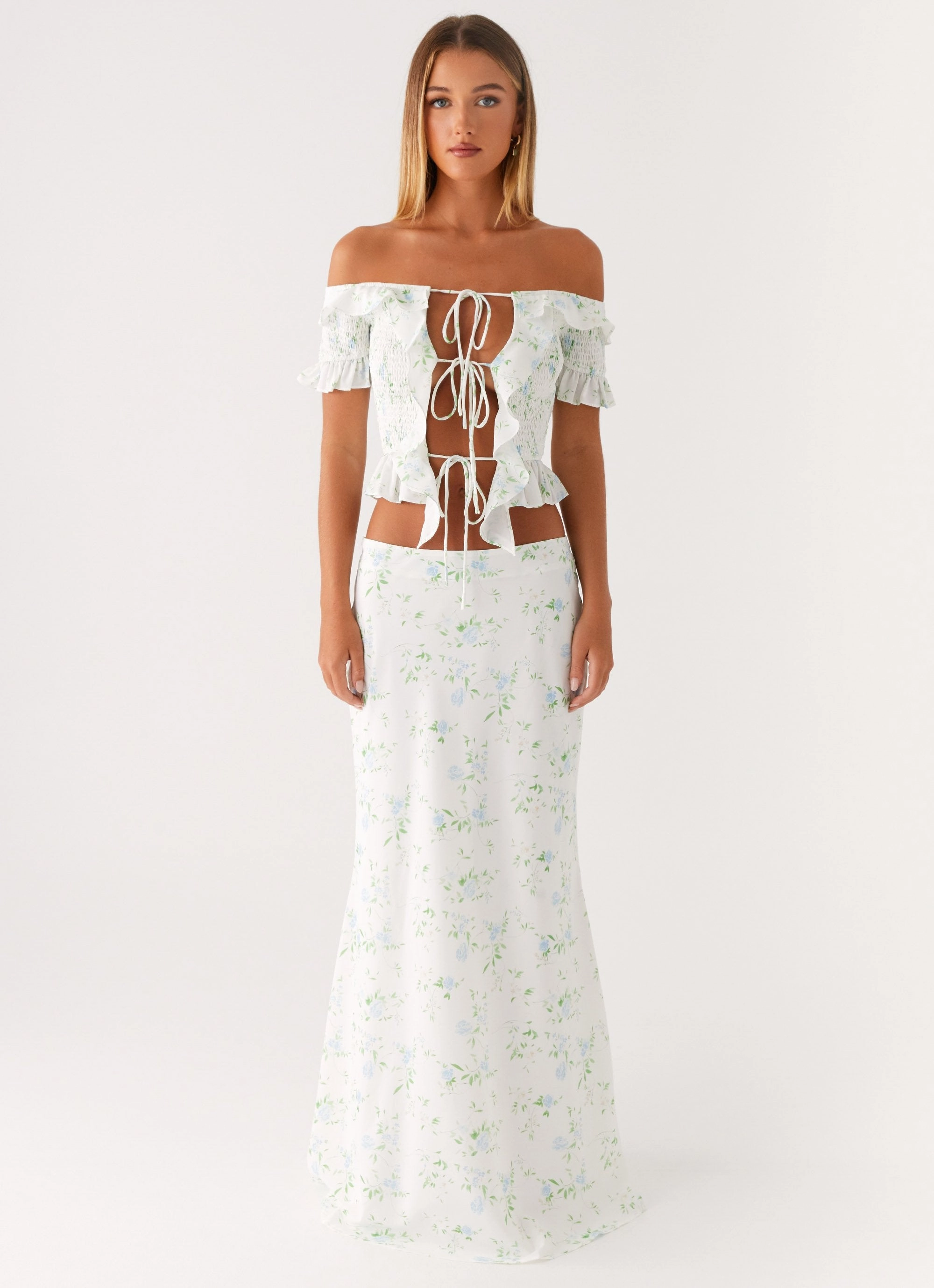 Star Girl Top - Vintage Ditsy Floral HoodedVersion AdjustableHemCuffs
