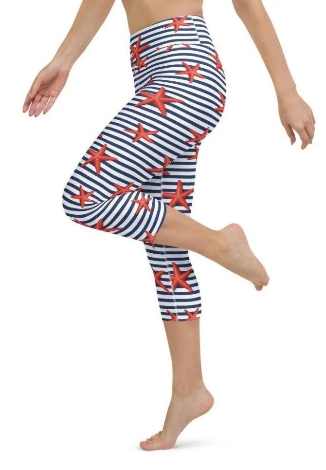 Starfish Stripe Yoga Capris