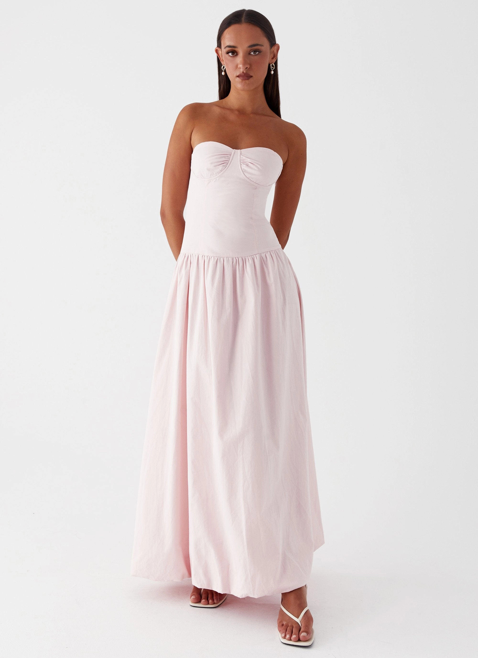 Balanced Tone Linen-Blend Starla Maxi Dress - Pink