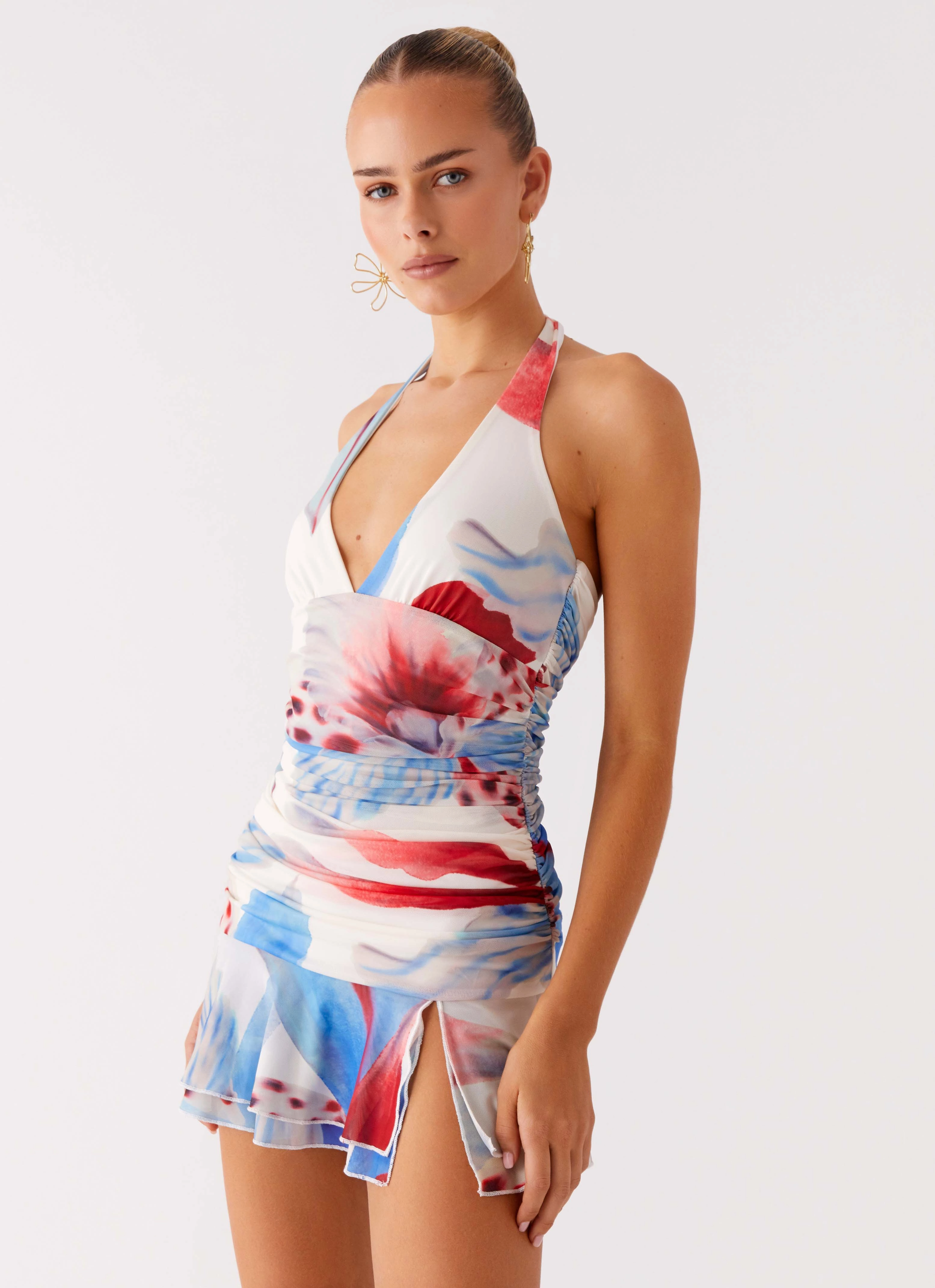 Starlit Night Mini Dress - Deep Sea Bloom Daily Casual