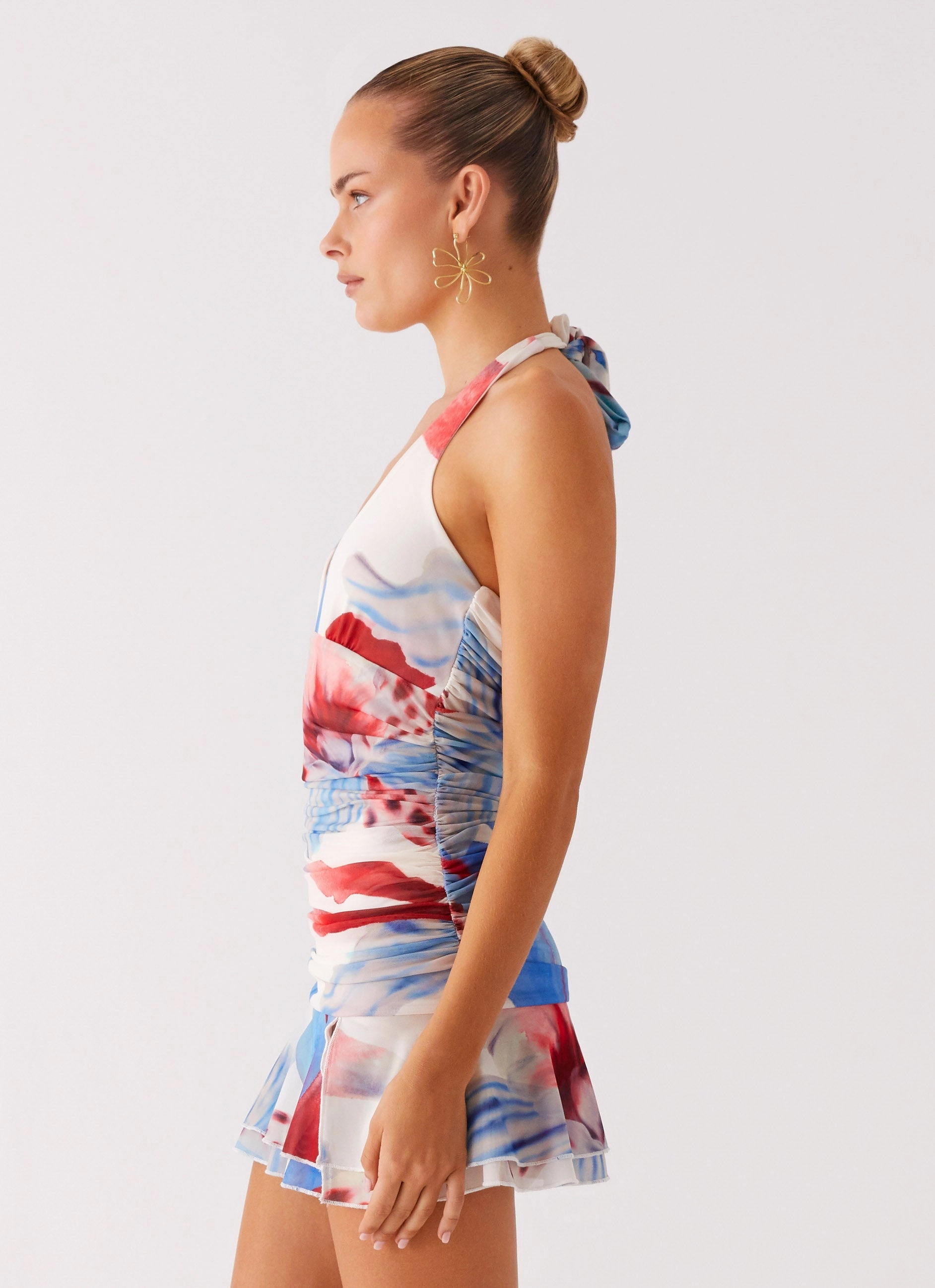 Editor??s-Pick Sweetheart-Neck Starlit Night Mini Dress - Deep Sea Bloom