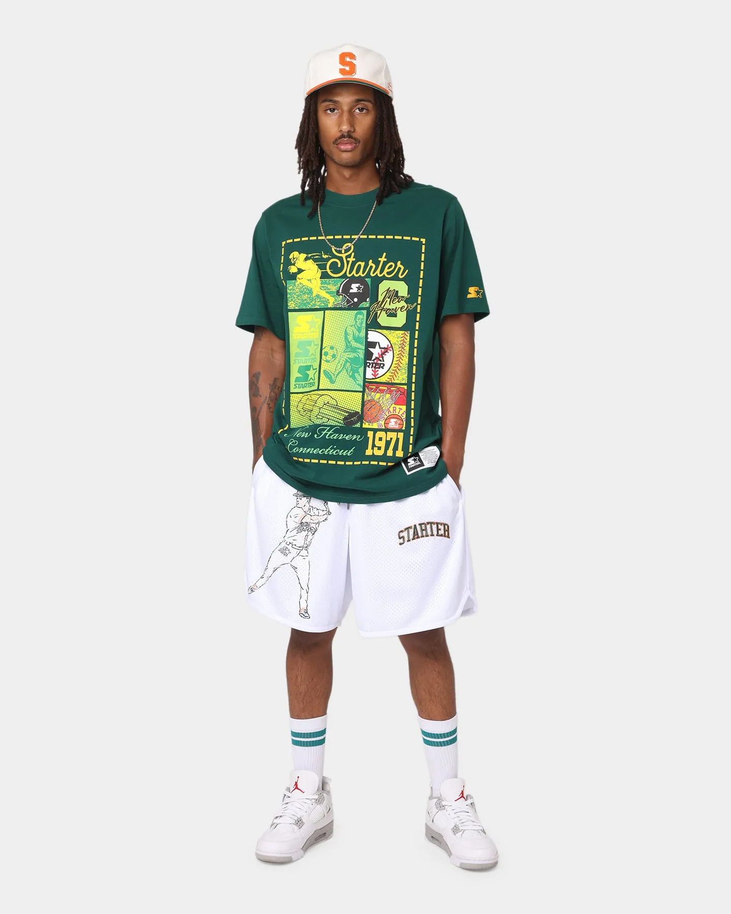 Starter Arch Batter Ball Shorts White