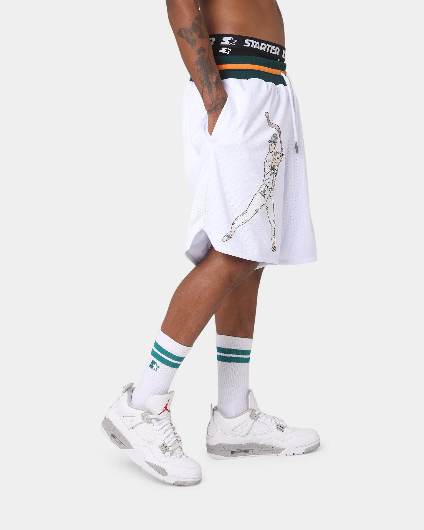 Starter Arch Batter Ball Shorts White