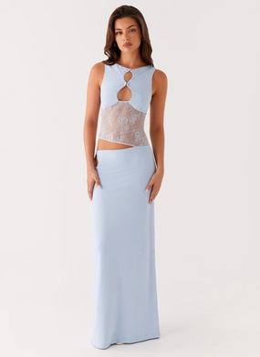 velvet feel Natural Light Prophecy Maxi Dress - Blue