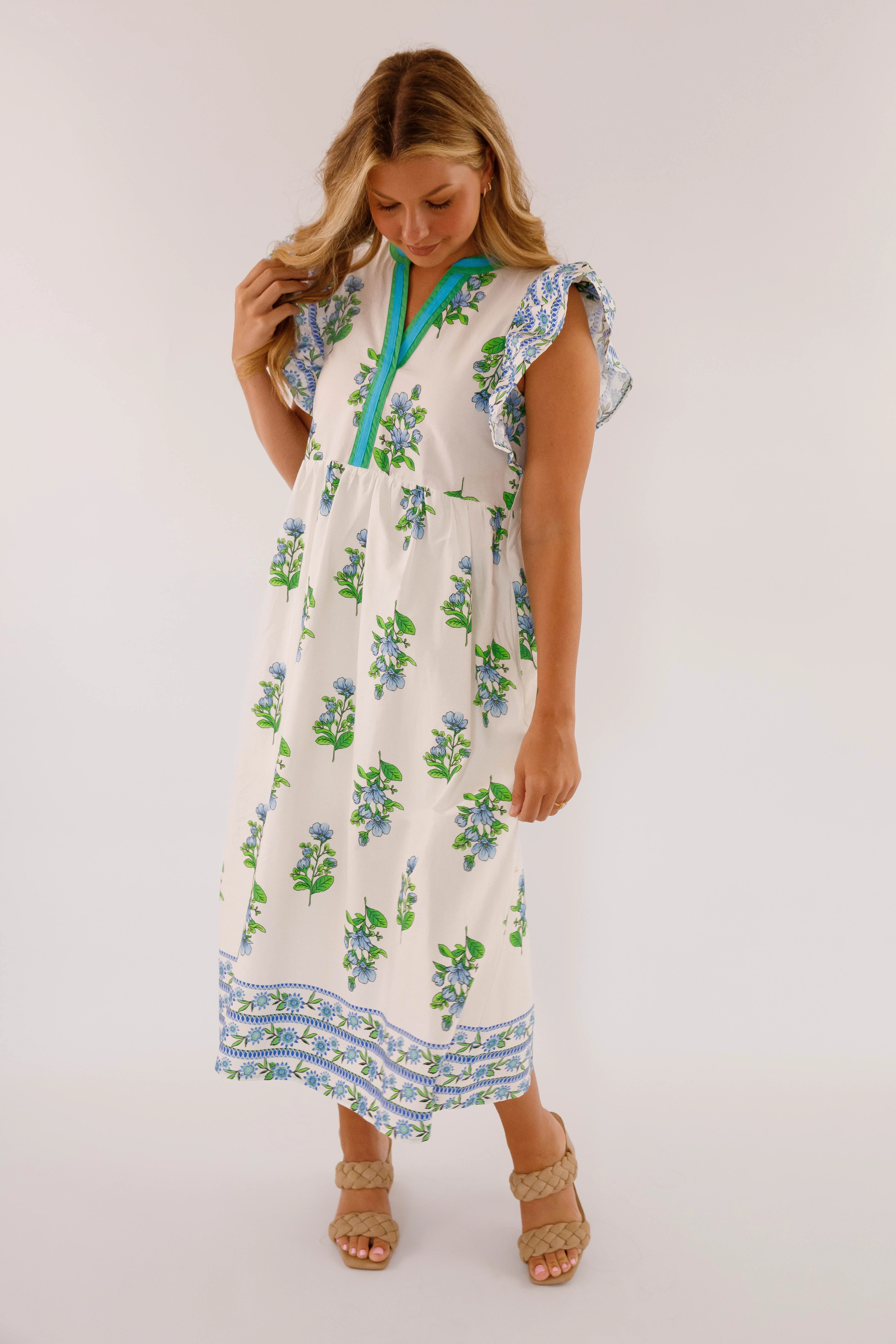 Travel-Essential Back To Greece Midi Dress