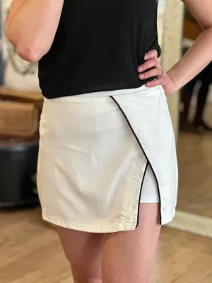 Steffi White Tennis Skirt with Built-in Shorts
