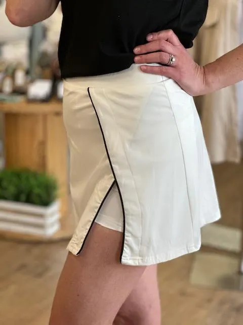 Steffi White Tennis Skirt with Built-in Shorts