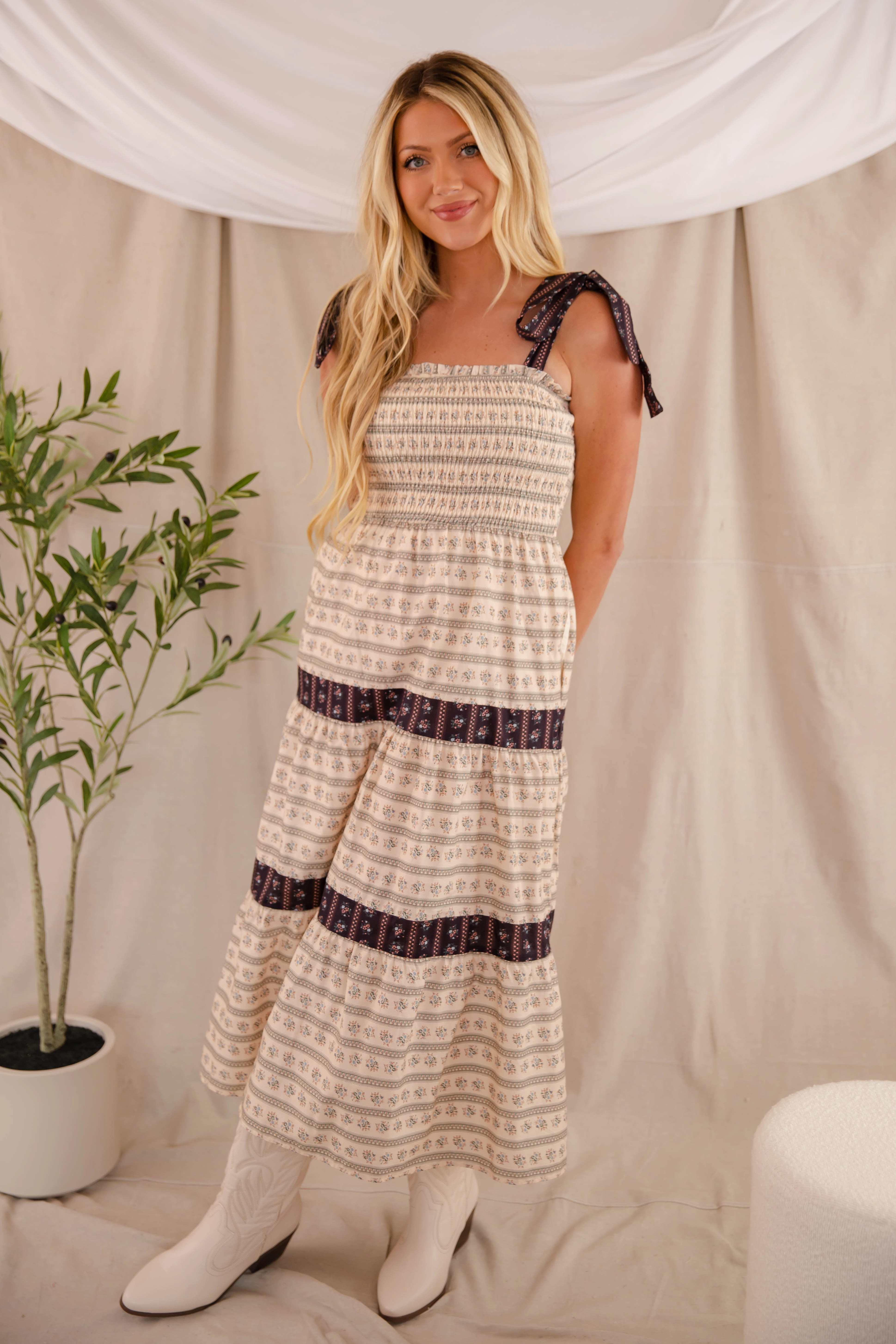 Fine Details Grace Base Written In History Midi Dress