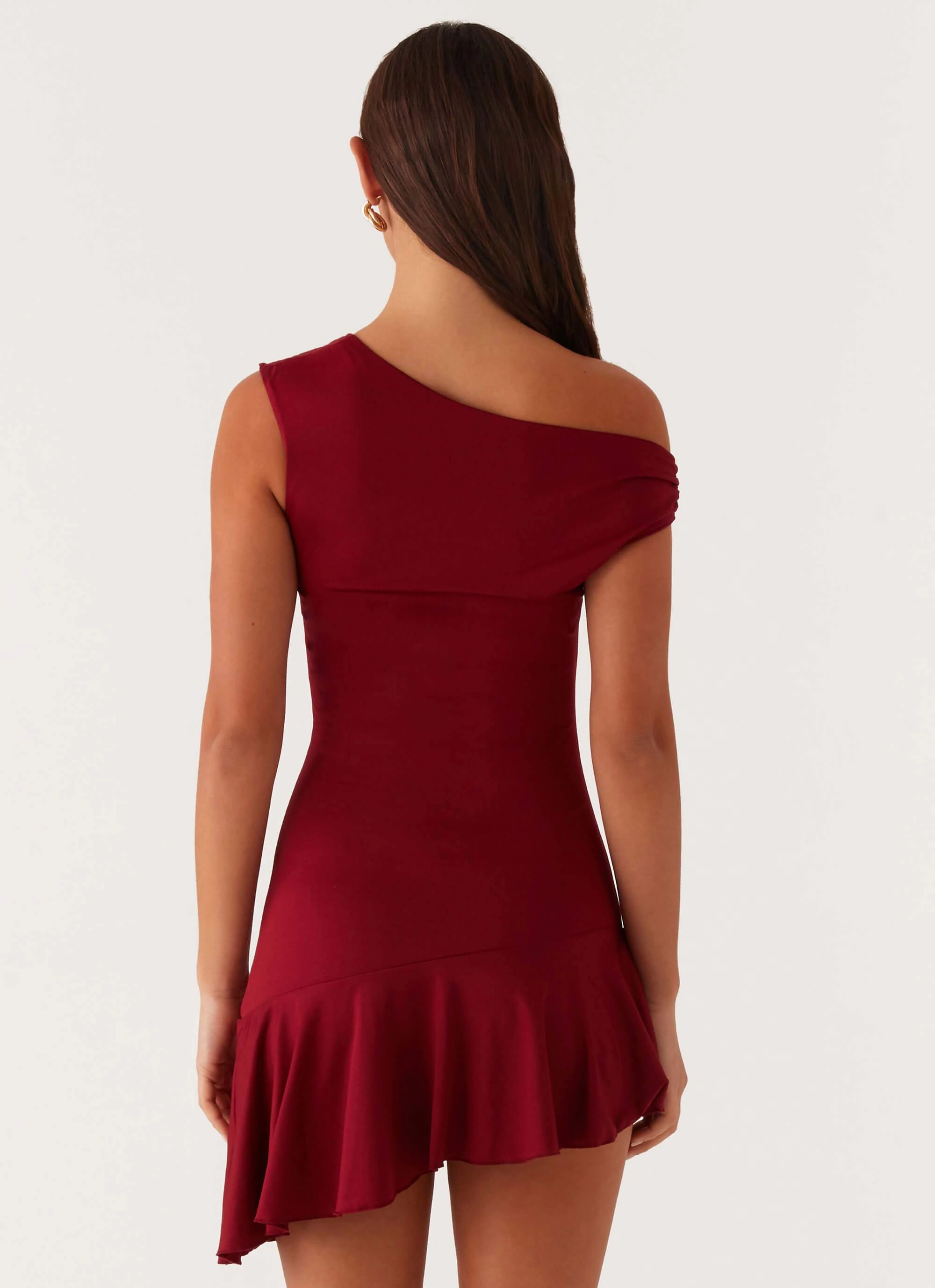 Amaya Twist Mini Dress - Maroon City Friendly