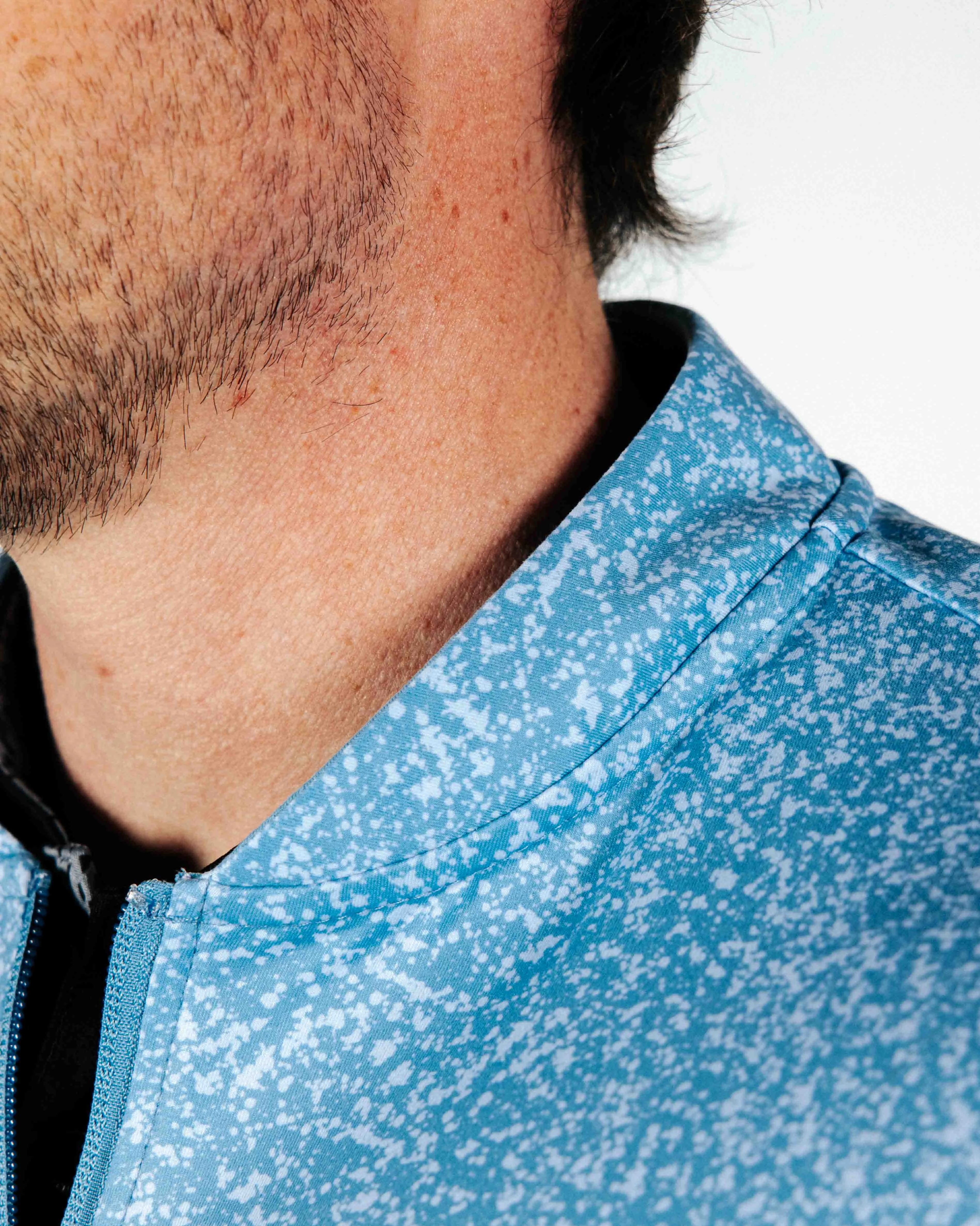 Anti Bacterial Layer WrinkleFree Fabric Blue Static Blade Quarter Zip