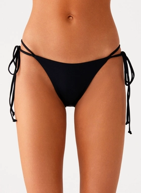 Jaiya Tie Bikini Bottom - Black Reflective Trims