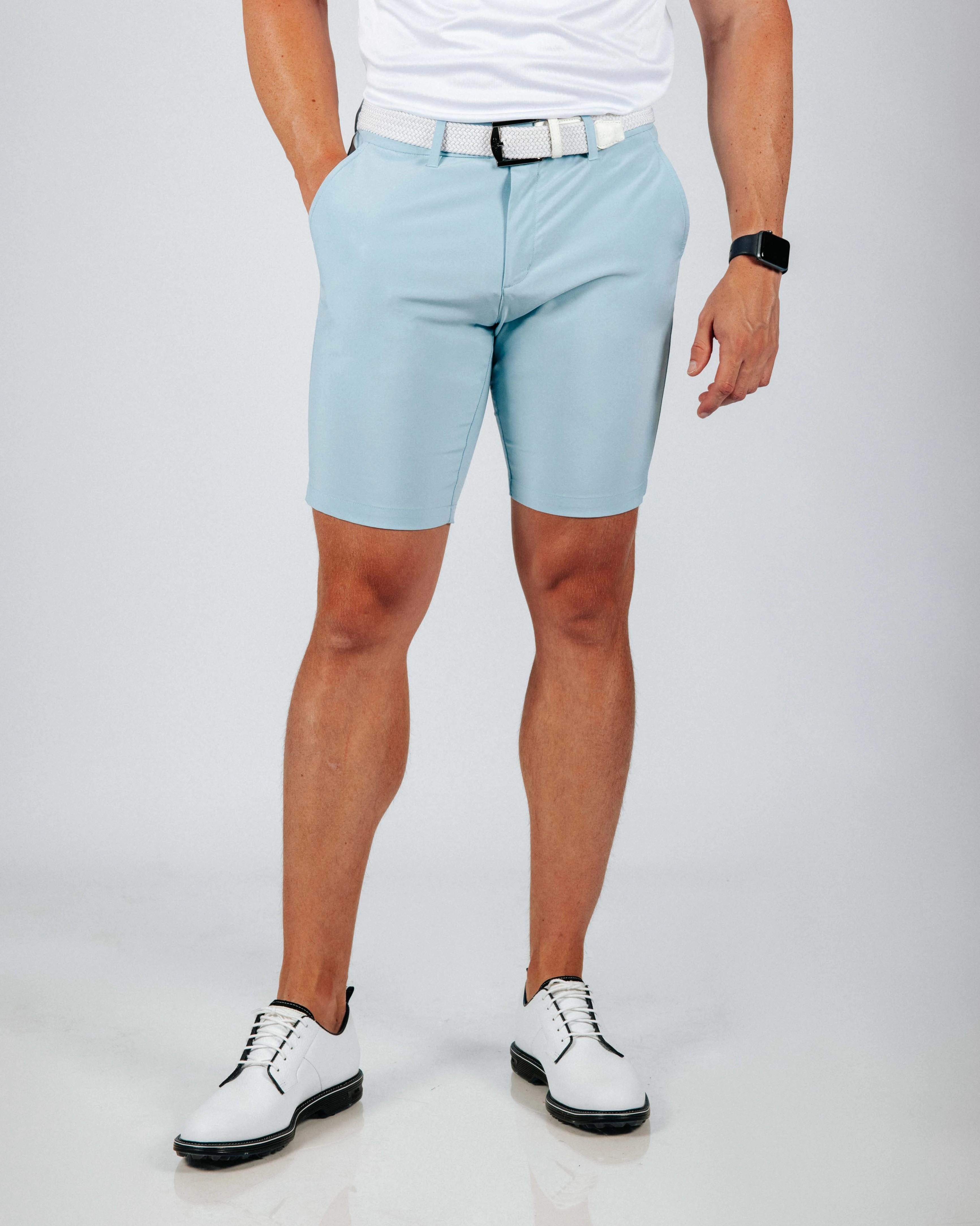 Comfortable Design Men's Light Blue Golf Shorts