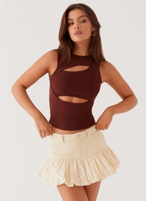 Kali Denim Mini Skirt - Ivory Sport Performance Dynamic Motion