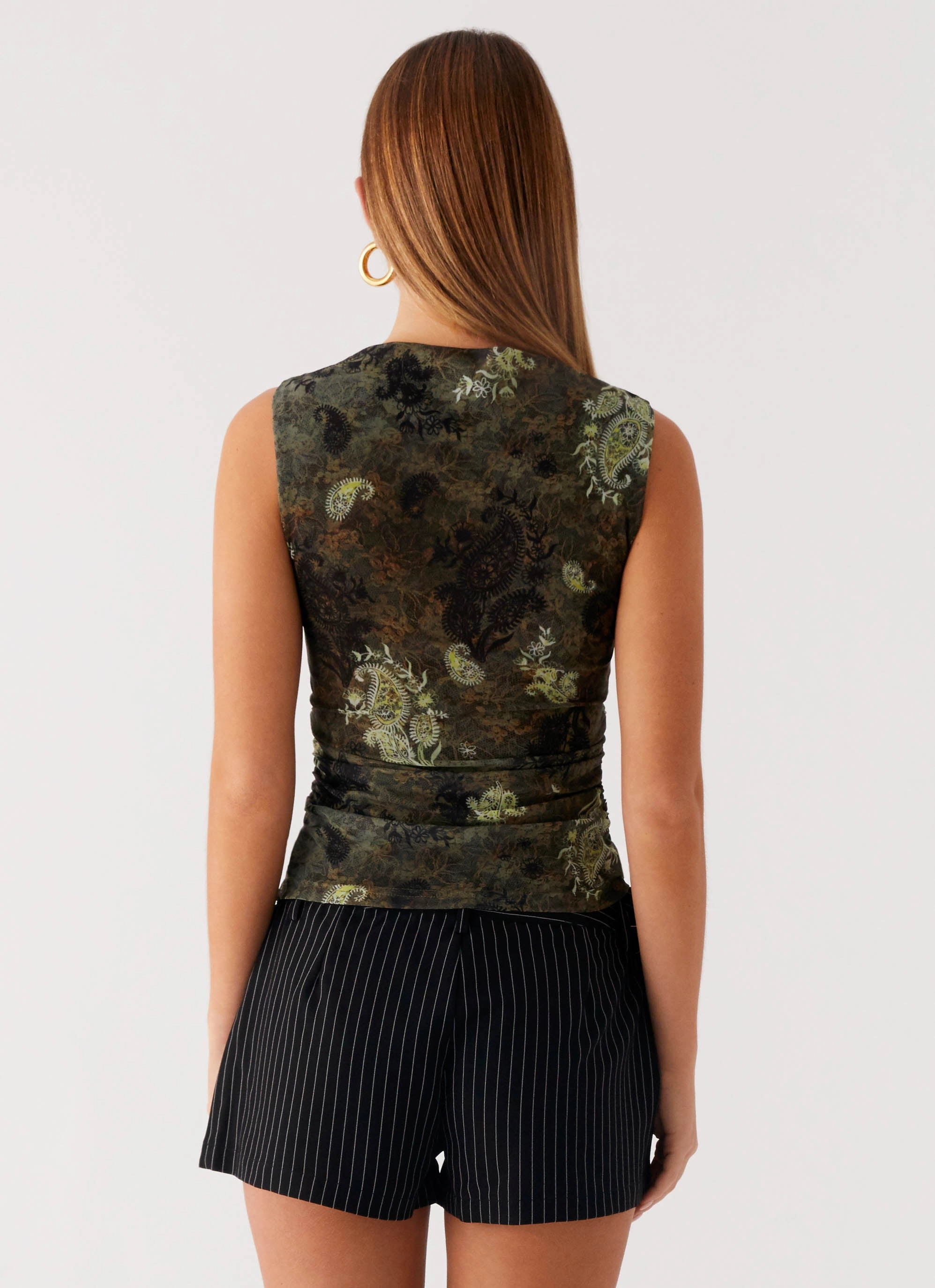 Lux Tank Top - Cyber Floral OrganicCottonBlend