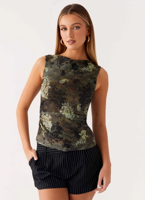 AntiPill Texture Lux Tank Top - Cyber Floral