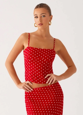 MultiPocket Bendita Top - Red Polka Dot