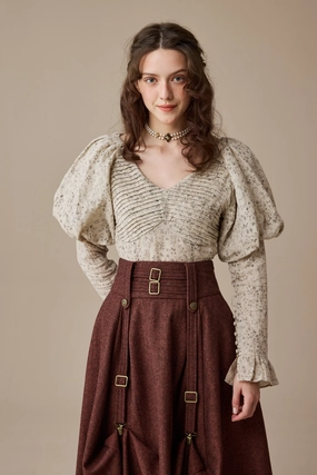 BrushedInnerLining Reinforced Hemline Sonia 33 |pintucked linen blouse