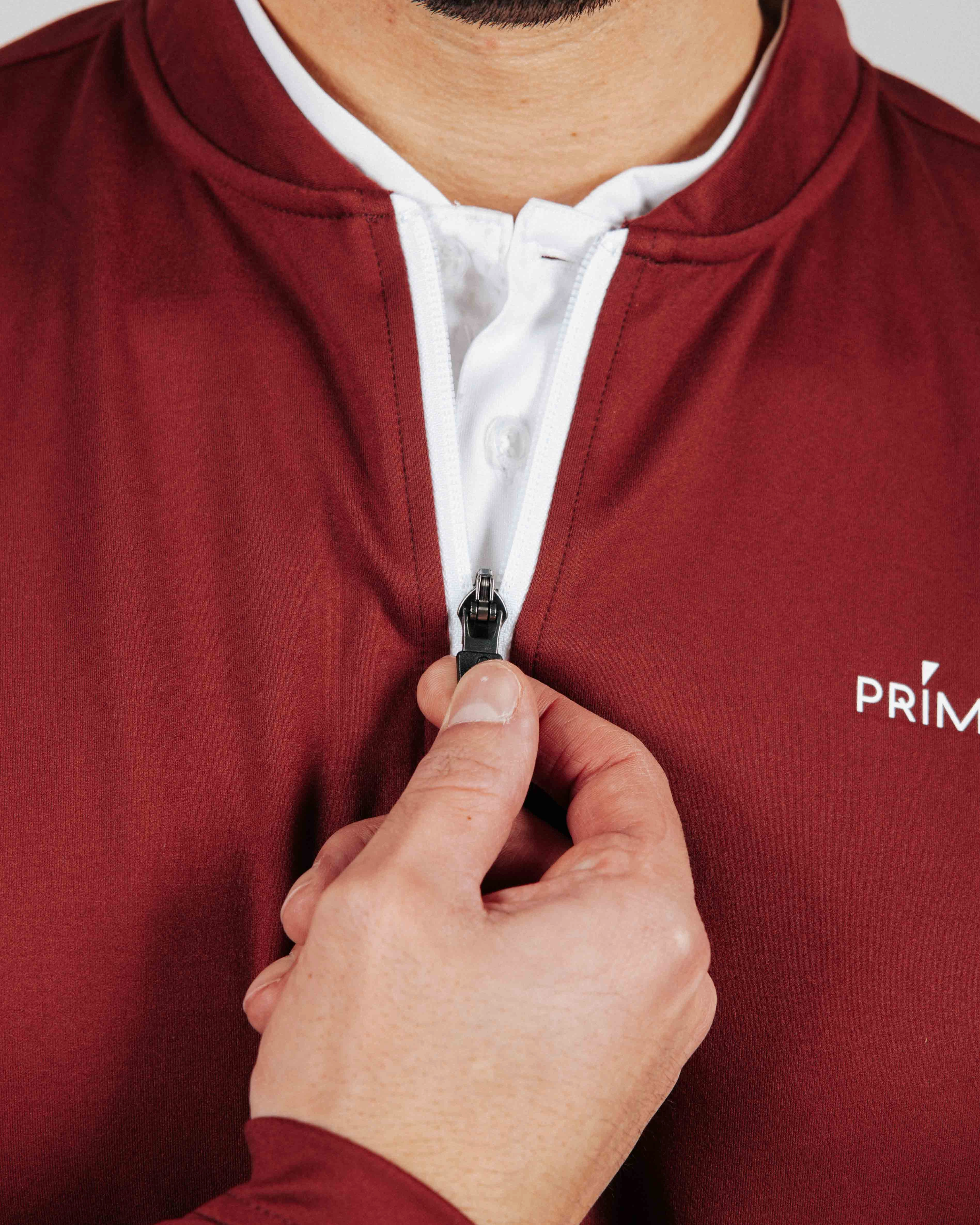 Maroon Blade Quarter Zip Flowing Design