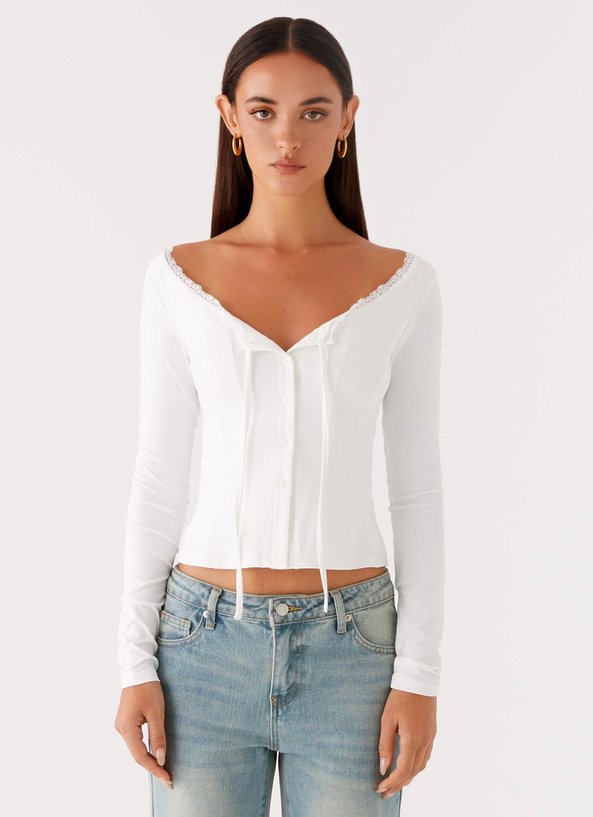 PreShrunkFabric Moda Long Sleeve Top - White