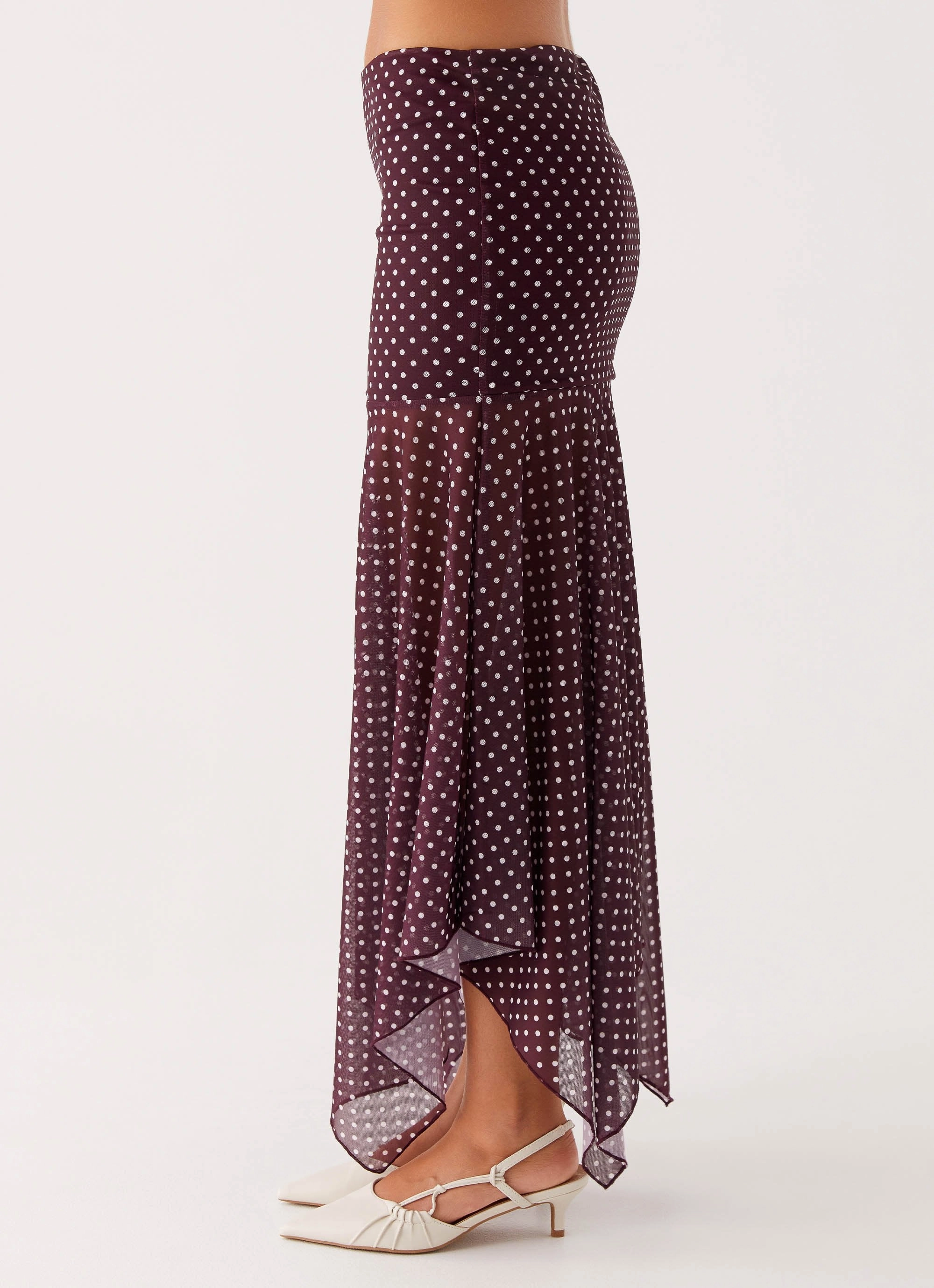 Buffy Maxi Skirt - Burgundy Casual Layer Fit Slim Silhouette