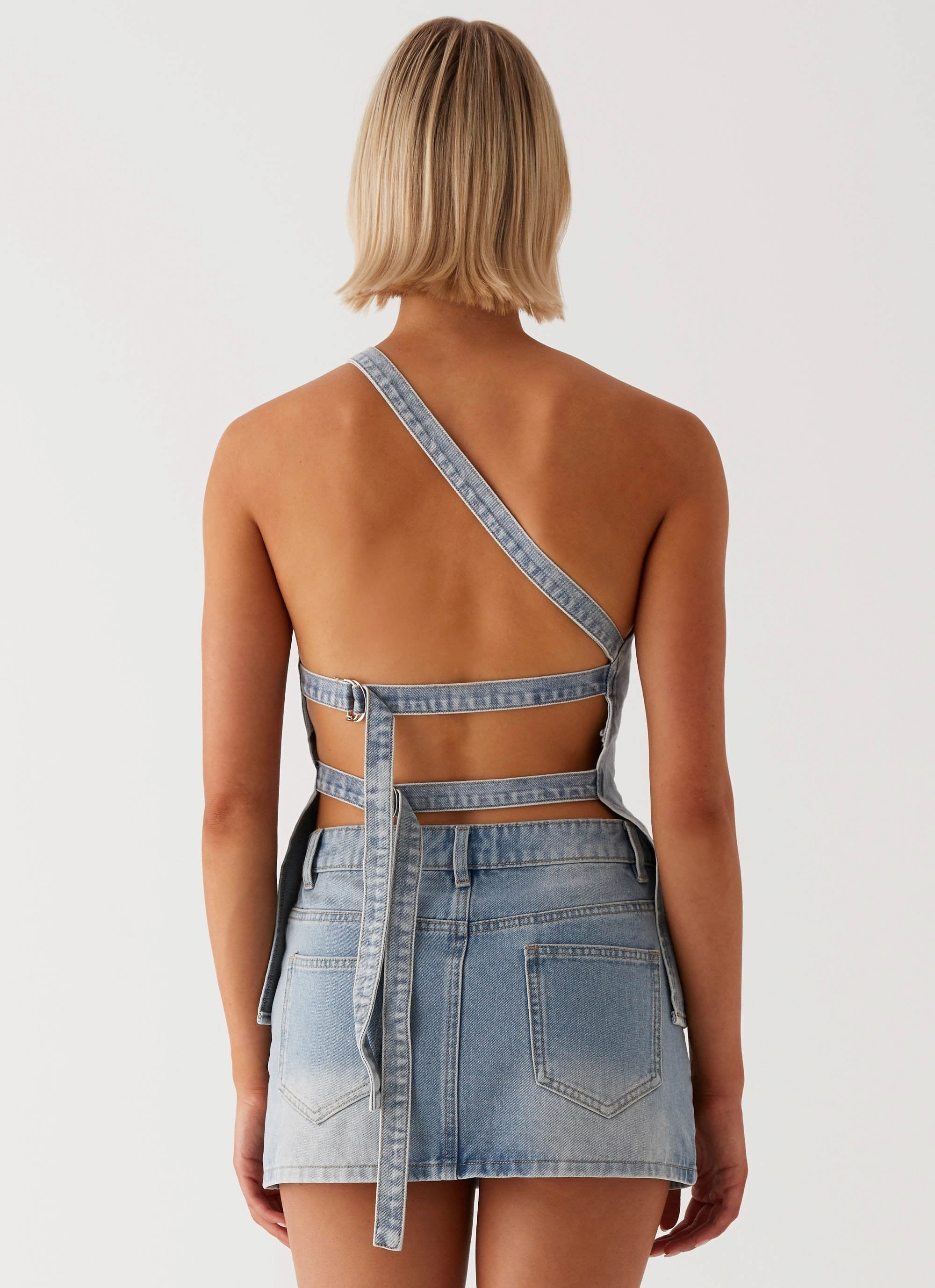Maysa Denim Top - Blue WrinkleFree Fabric