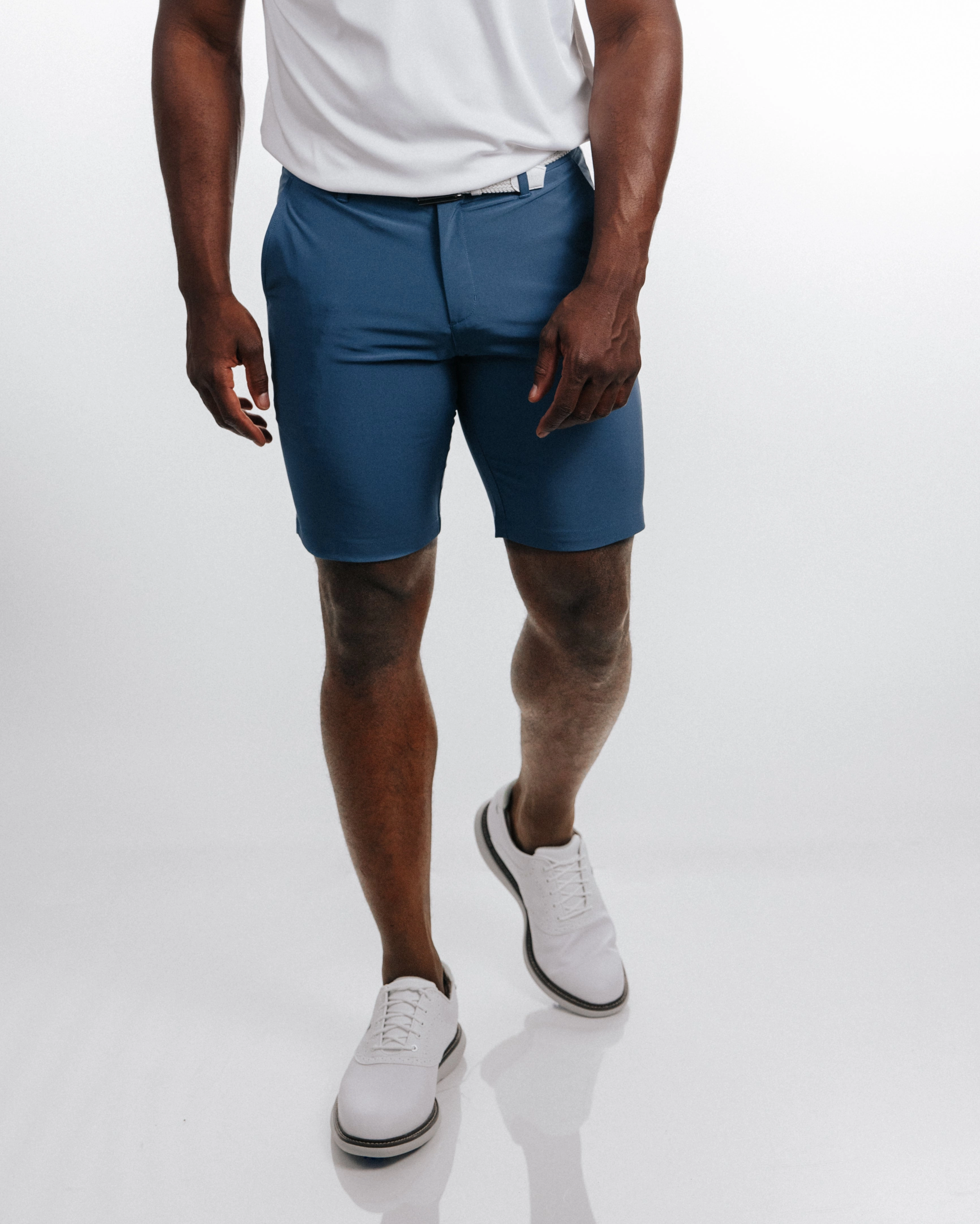 Men's Slate Blue Golf Shorts RecycledPolyester Durable Seams