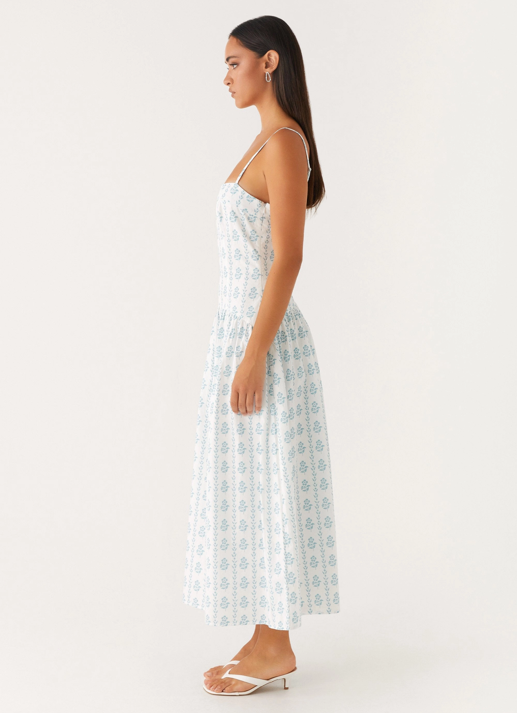 Night Style Clasp-Closure Amelie Midi Dress - Sweet Daydream Print