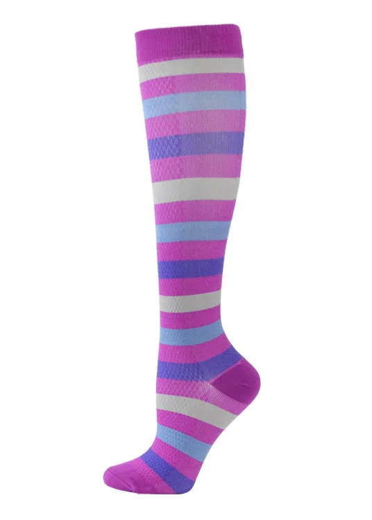 Striped Compression Socks Scrunch Socks