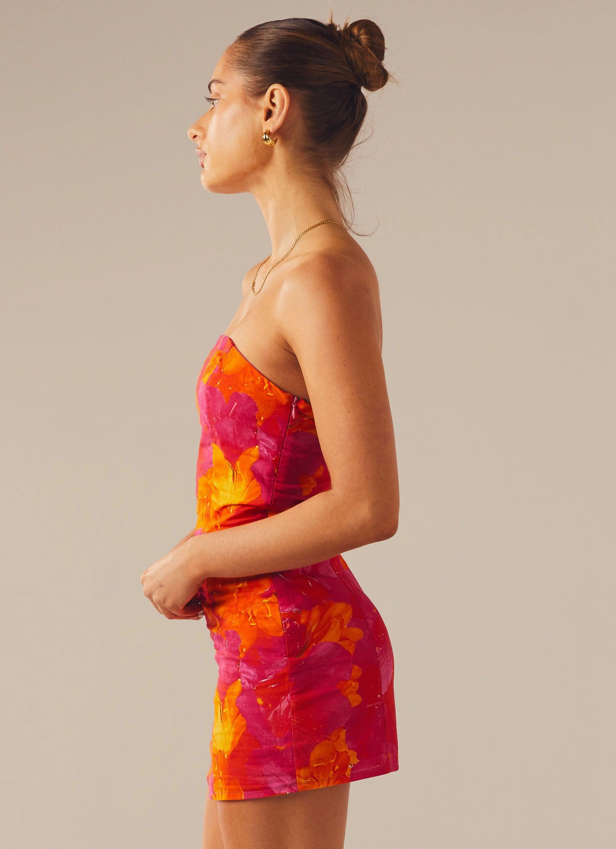 Stuck On You Mini Tube Dress - Floral Sun Midnight Mood