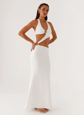 World Series Maxi Dress - White Trendy Layering