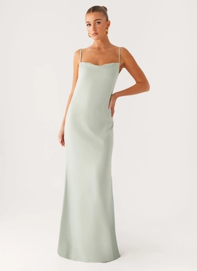 Yves Maxi Dress - Mint Natural Drape
