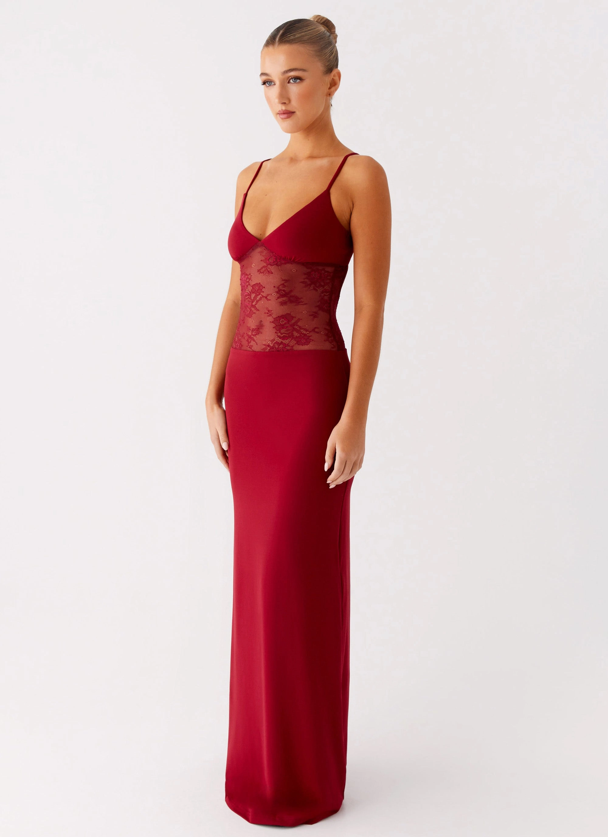 Envy Maxi Dress - Maroon Walkable Flow Timeless Waistband Fit