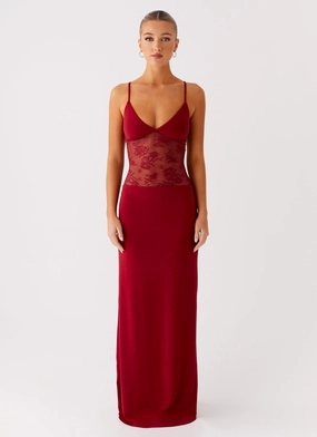 Softly Structured Envy Maxi Dress - Maroon