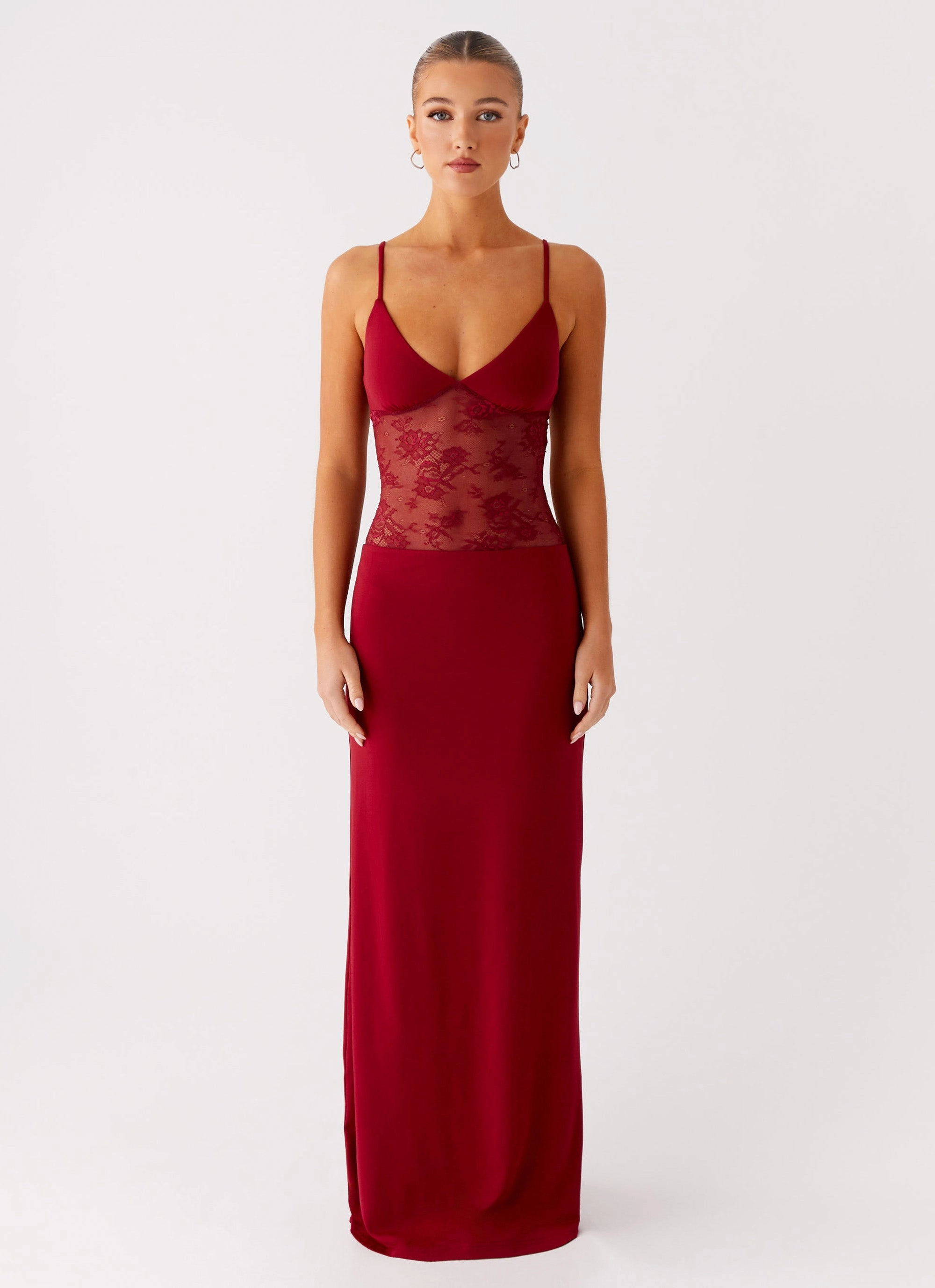 Softly Structured Envy Maxi Dress - Maroon