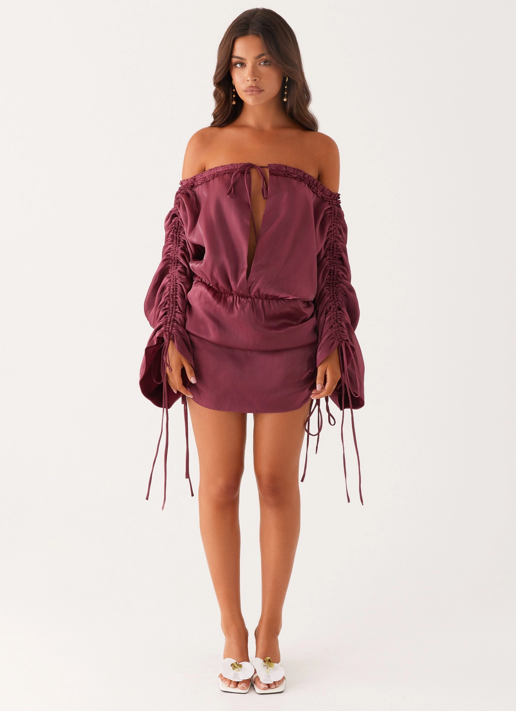 Clean Outfit Natural Style Reeve Mini Dress - Mulberry