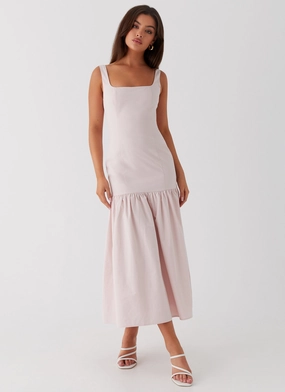 Ladylike Midi Dress - Pink Jewel-Tone Comfort Fit