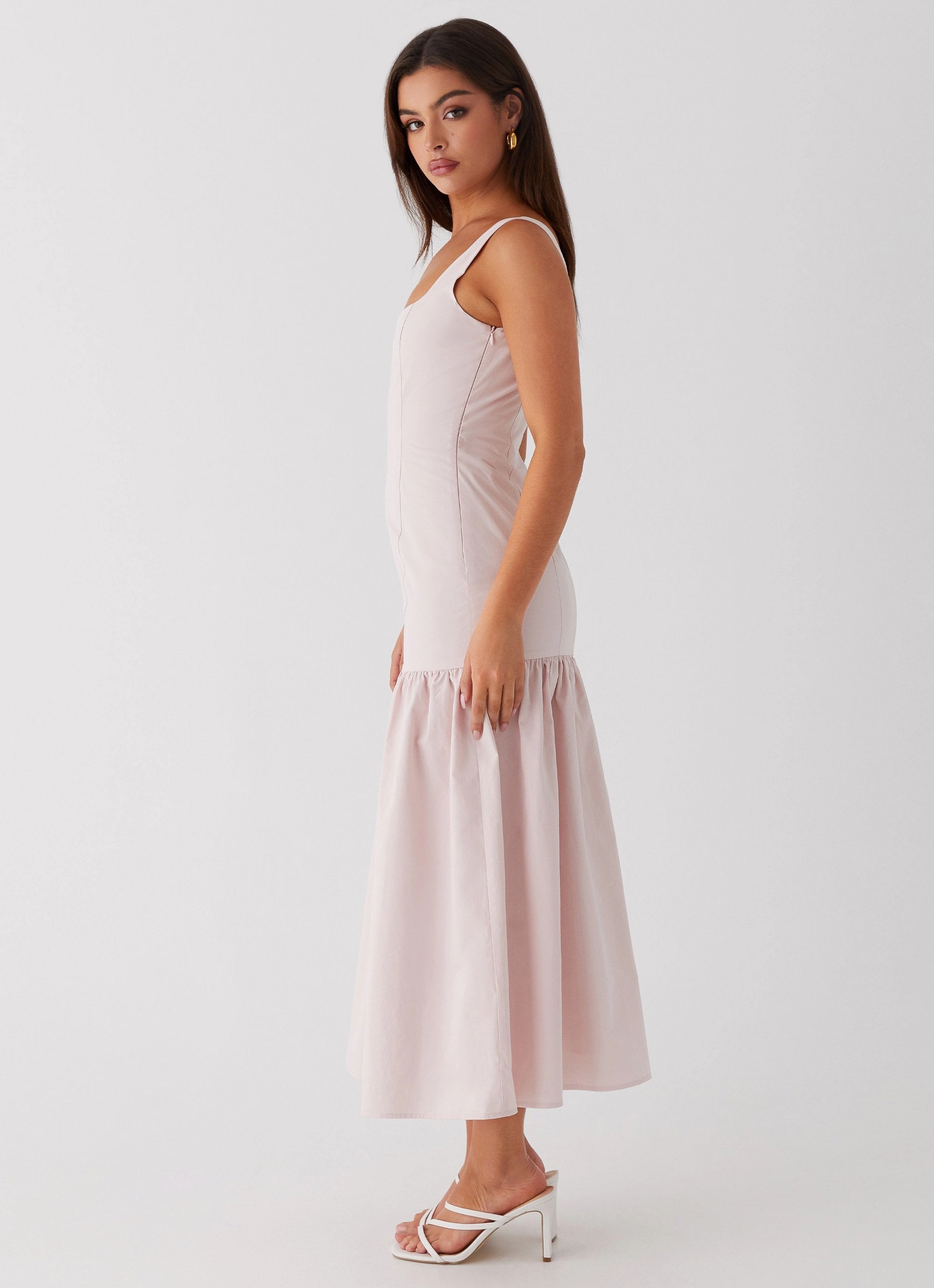 Ladylike Midi Dress - Pink Elegant holiday wear