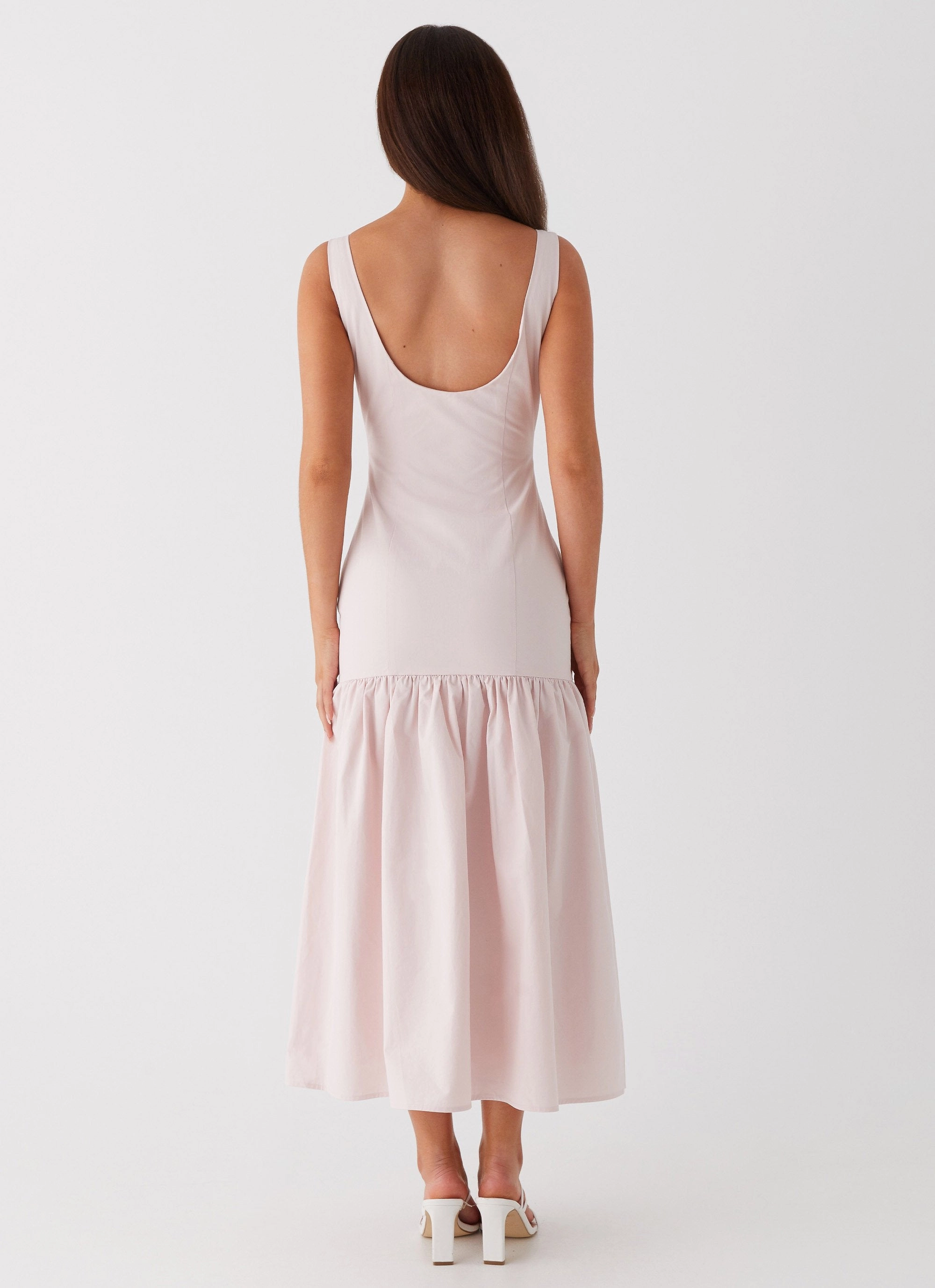 Lightweight-Layer Ladylike Midi Dress - Pink